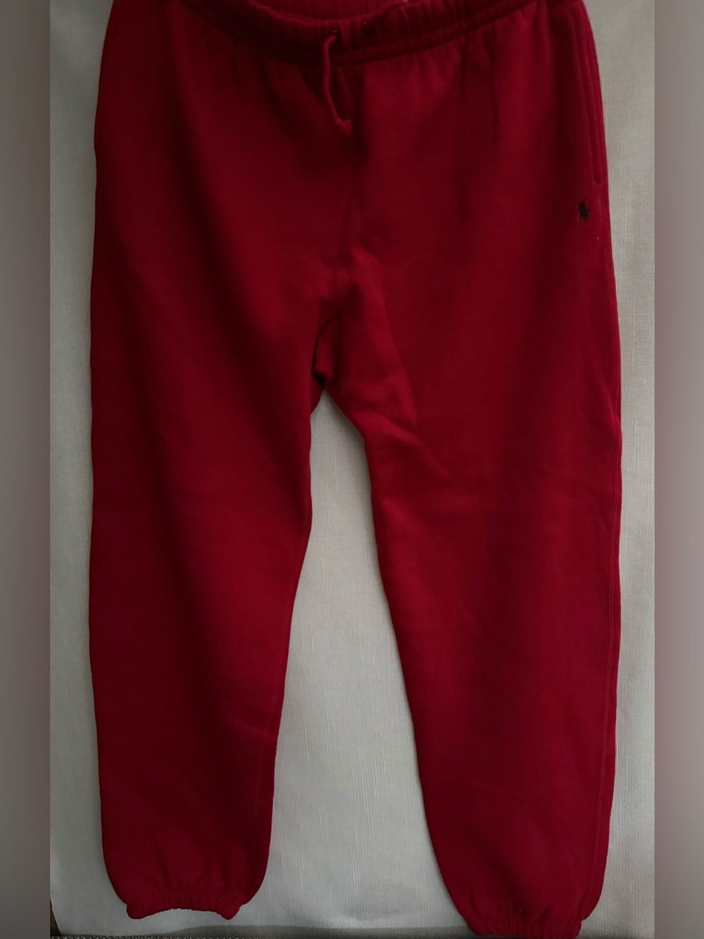 Ralph Lauren Men's Crimson Red Jogger Sweatpants with Embroidered Pony
